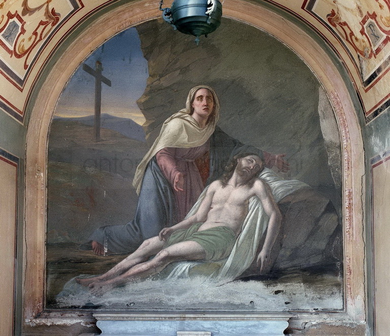 La Pietà - 1877 - affresco cm. 185x180 - edicola del camposanto - Passirano (BS)